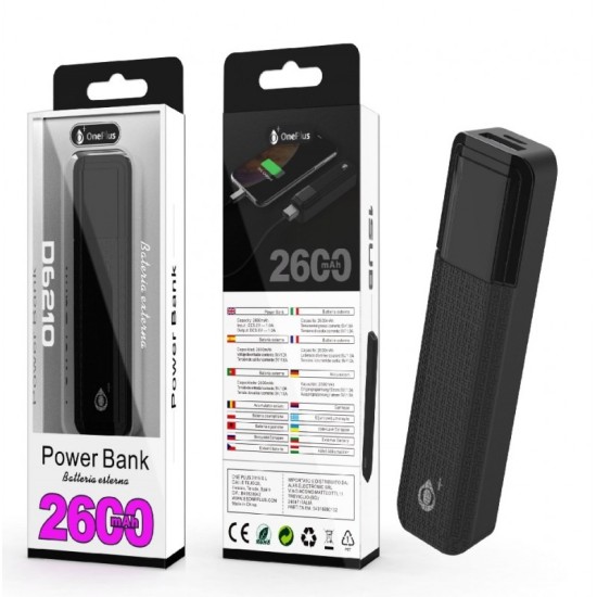 POWER BANK ONEPLUS D6210 2600MAH PRETO POWER BANK ONEPLUS D6210 2600MAH PRETO